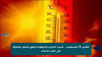 طقس 19 أغسطس.. شديد الحرارة والرطوبة ترتفع بشكل ملحوظ على أغلب الأنحاء